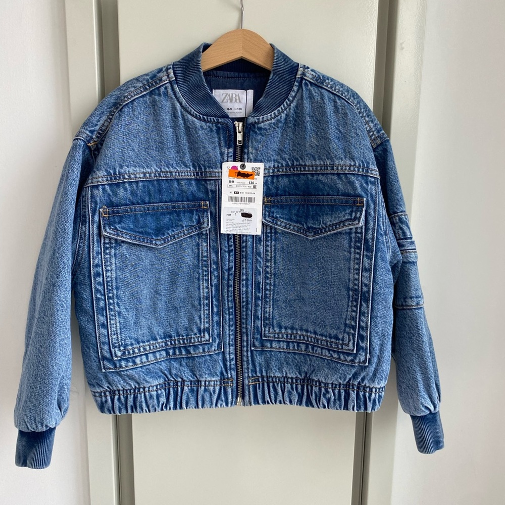 Zara kids quilted denim jacket